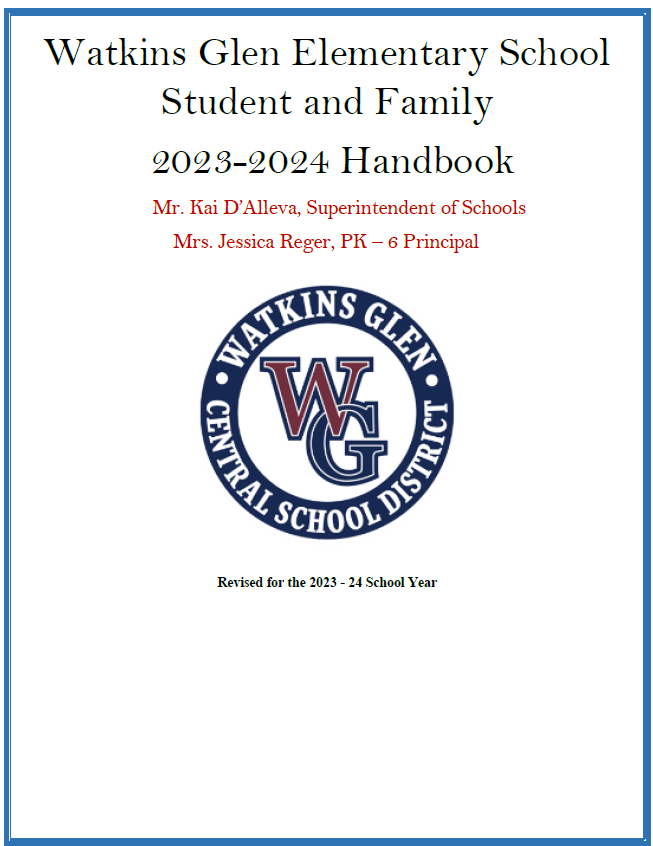 Student Handbook Watkins Glen Elementary School