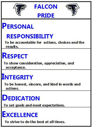 FALCON PRIDE VALUES.