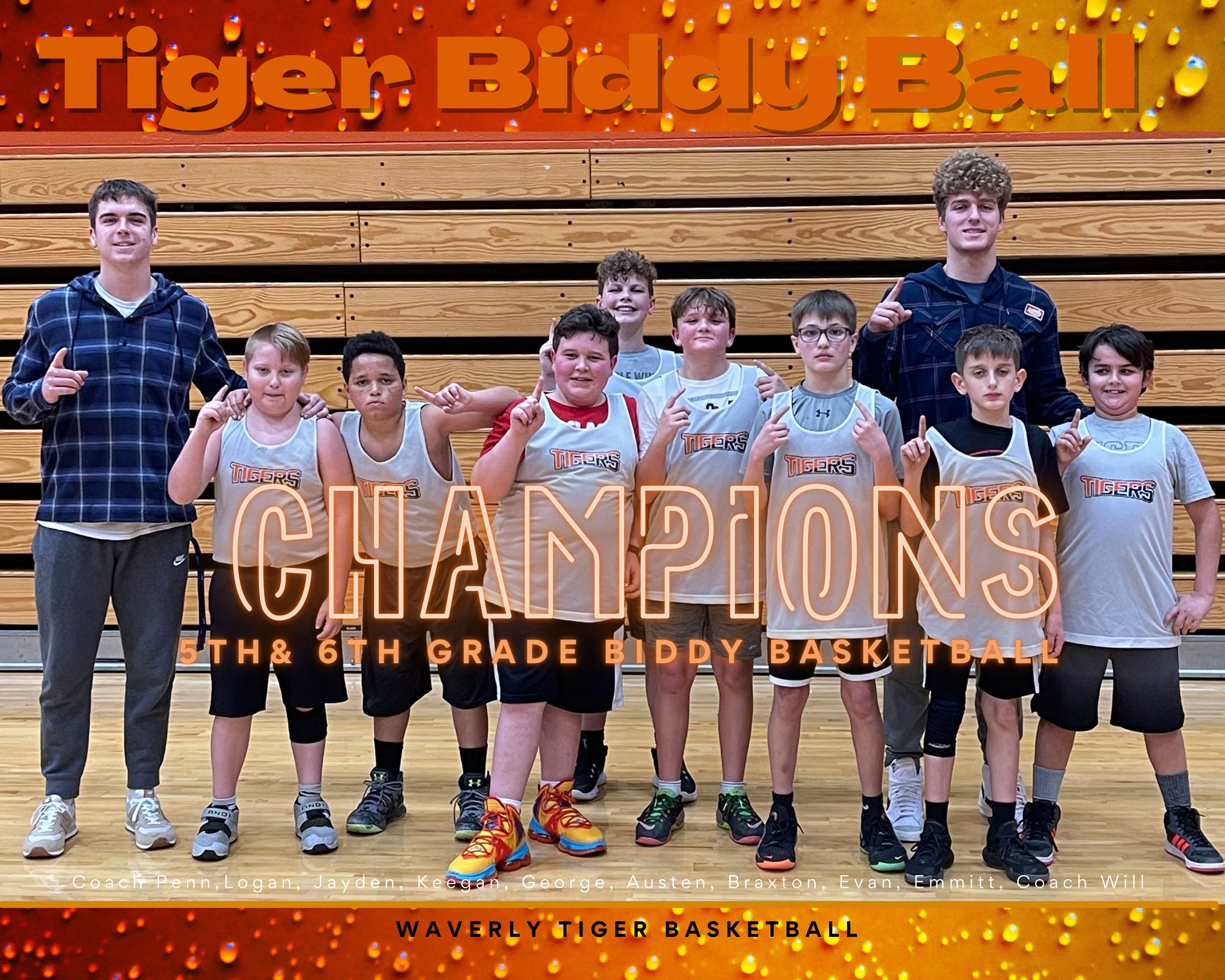 2021-2022 Tiger Biddy Ball Champions (5th & 6th Grade)