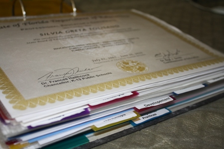 Photo of diplomas.