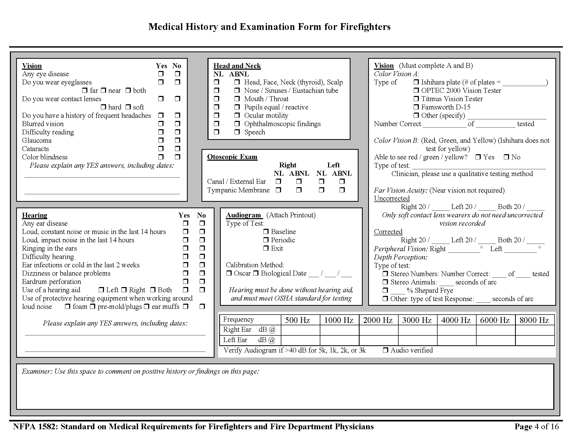 Page 4 of Firefighter Physical Form