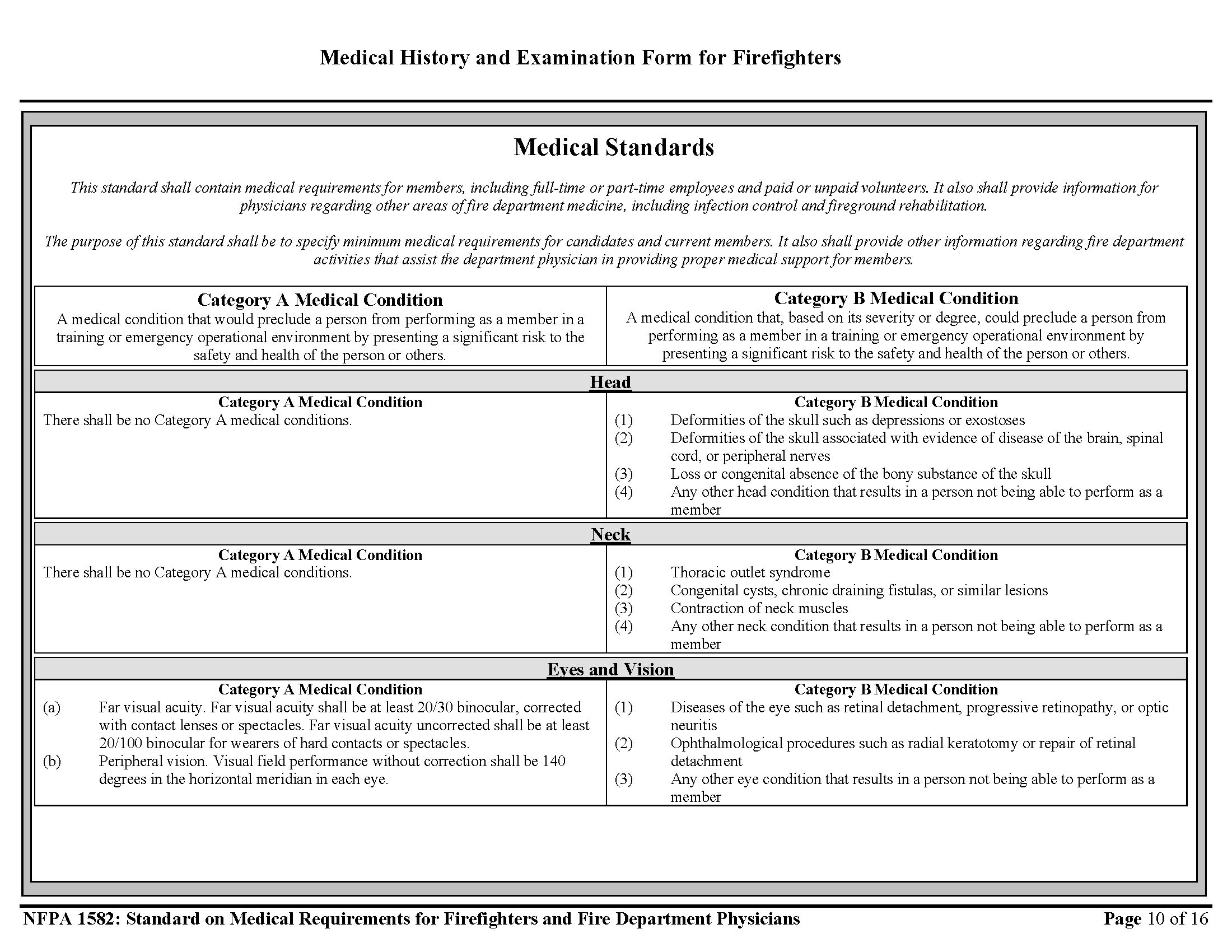 NFPA FORM 1582 FIREFIGHTER PHYSICAL Brown Clermont Adult Career 