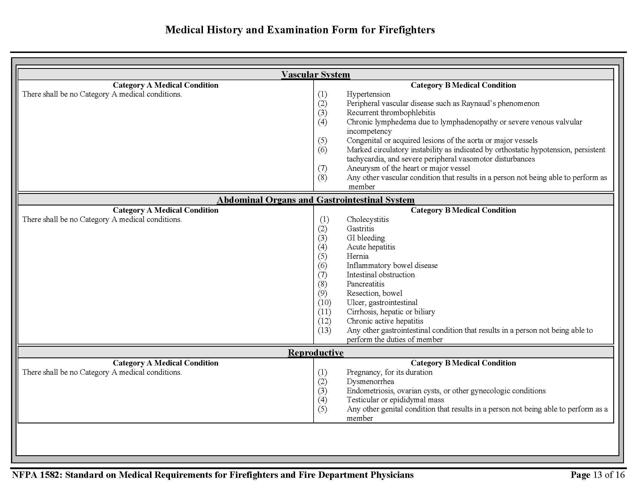 Page 13 of Firefighter Physical Form