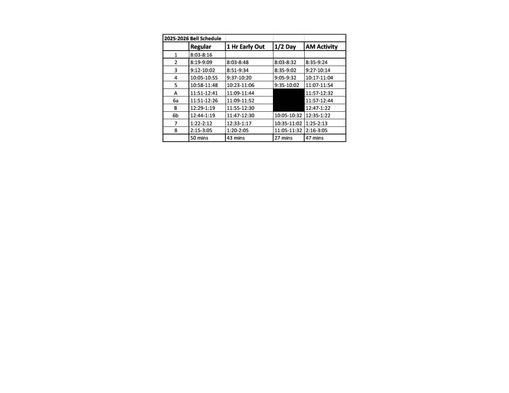 Bell Schedule