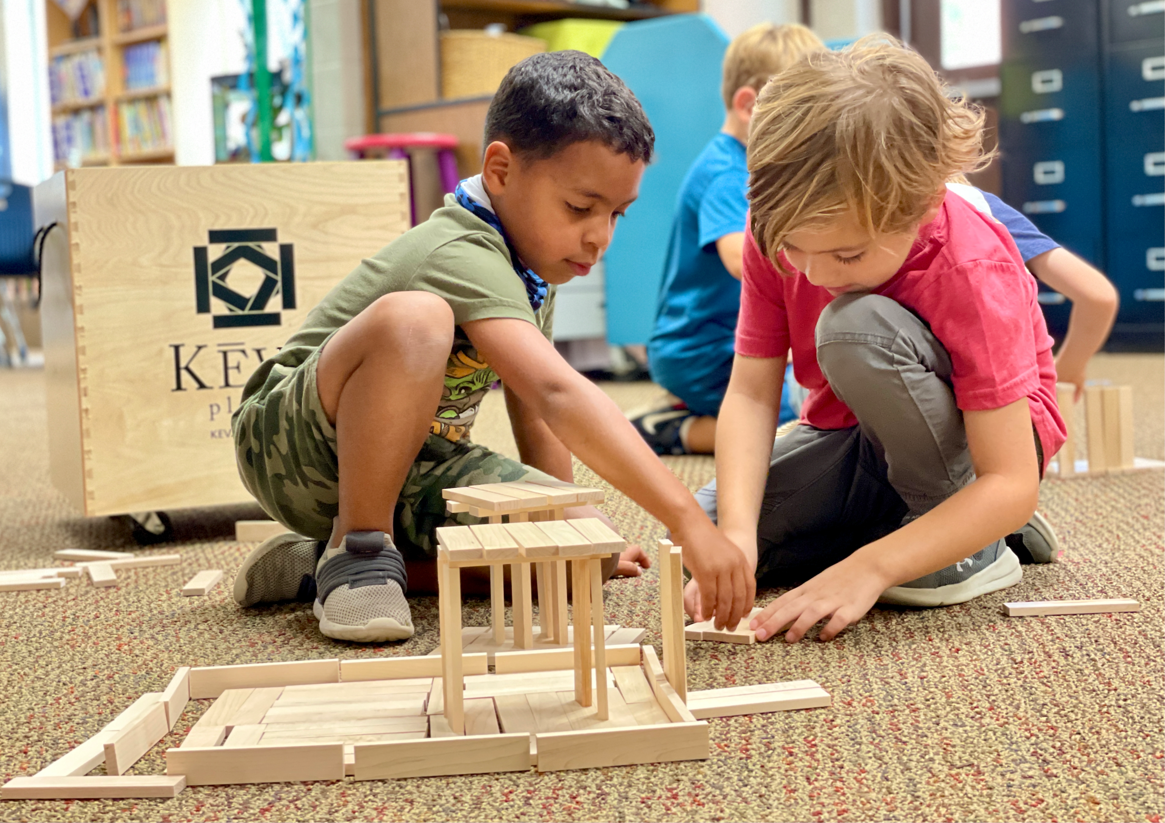 students building