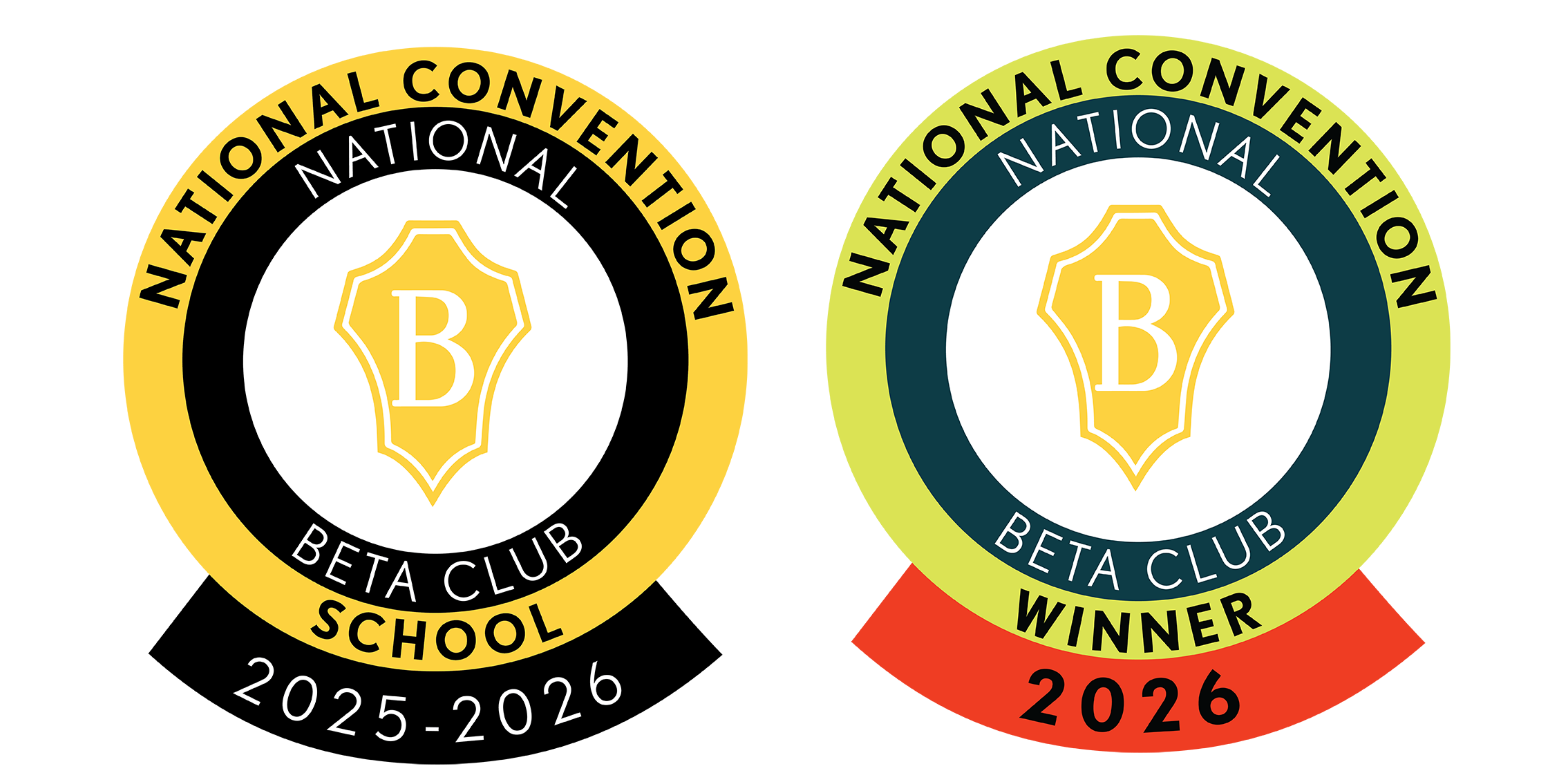 Ribbons recognizing National Beta NC State Convention winners  and National Beta  Convention winners 
