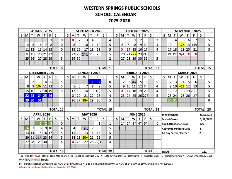 2025-2026 District Calendar