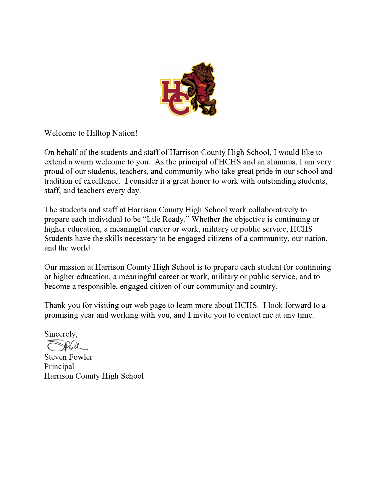 Principal's Message 2021