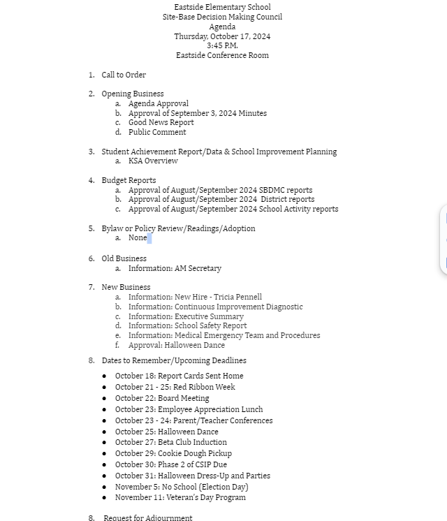 Agenda