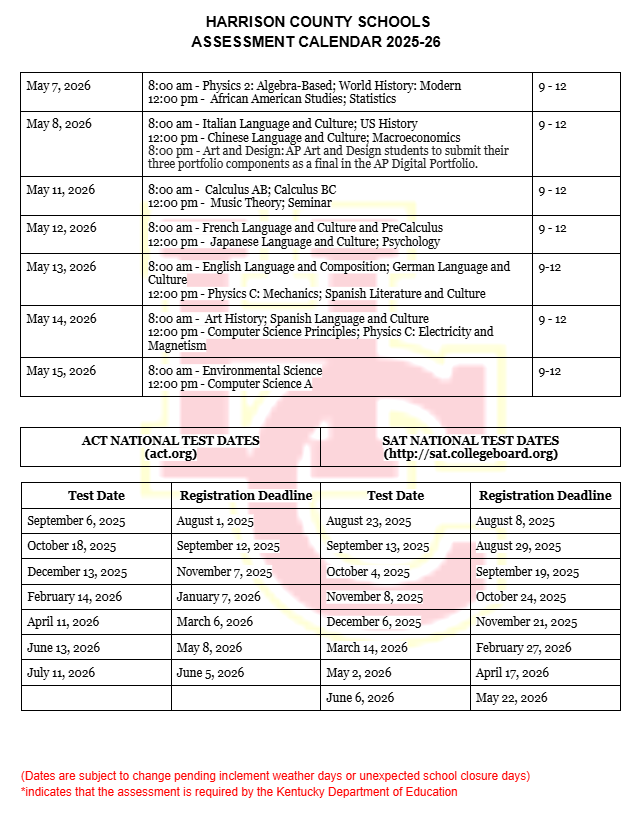 HC Assessment Calendar 3