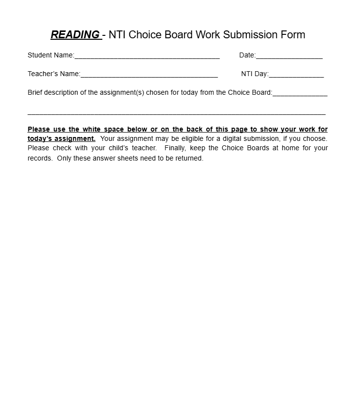 NTI Submission Form