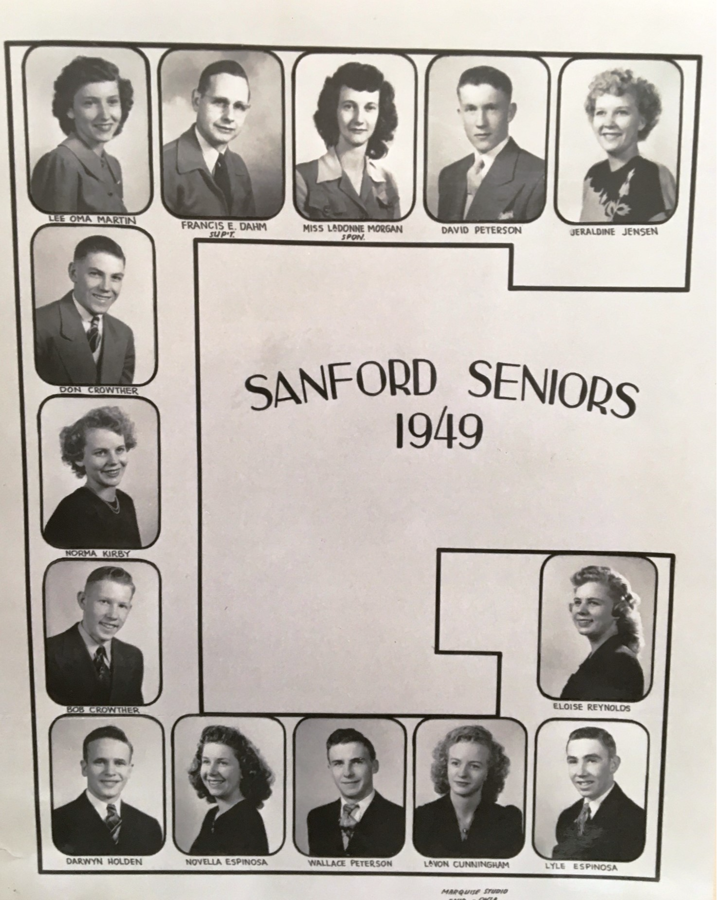 a photo of the seniors from the class of 1949