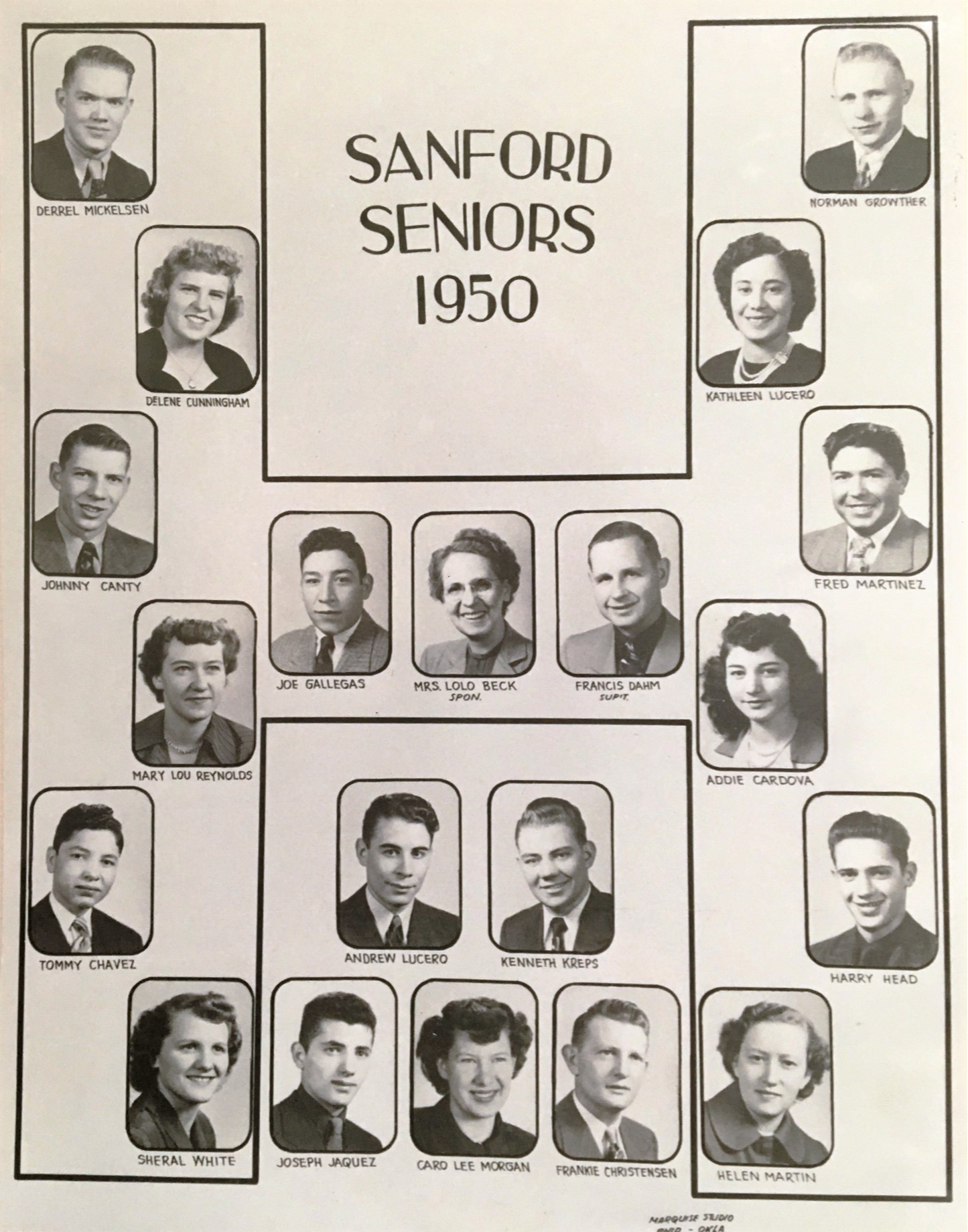 a photo of the seniors from the class of 1950