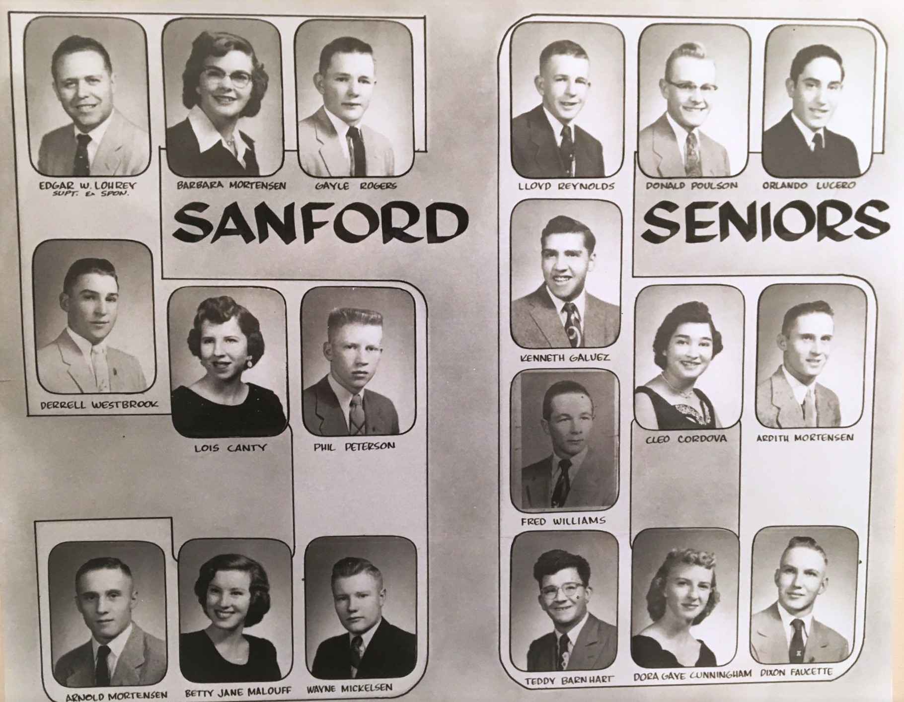 a photo of the seniors from the class of 1956
