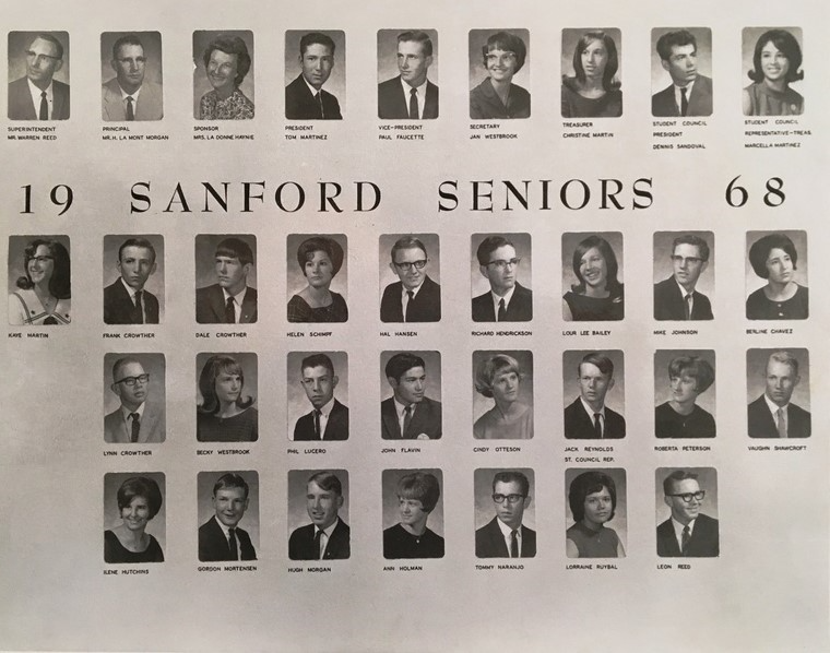 a photo of the seniors from the class of 1968
