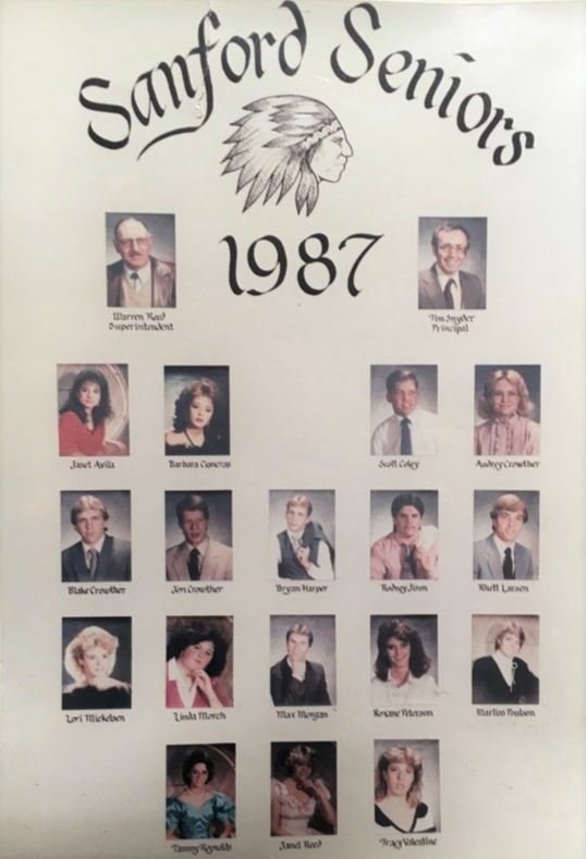a photo of the seniors from the class of 1987