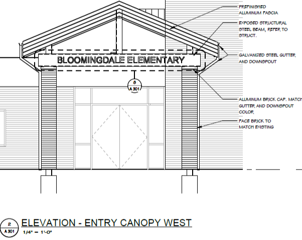 Bloomingdale  Elementary main entry rendering