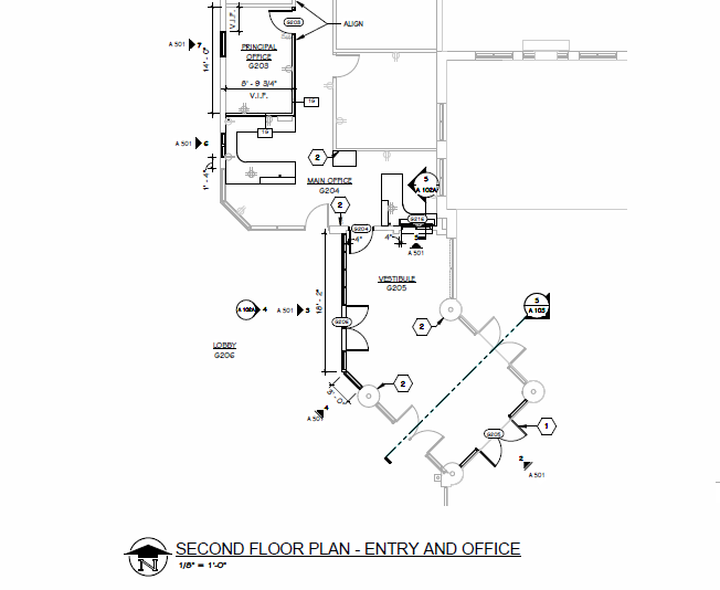 High school secure entry floor plan