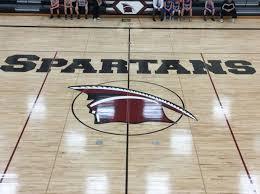 School basketball floor