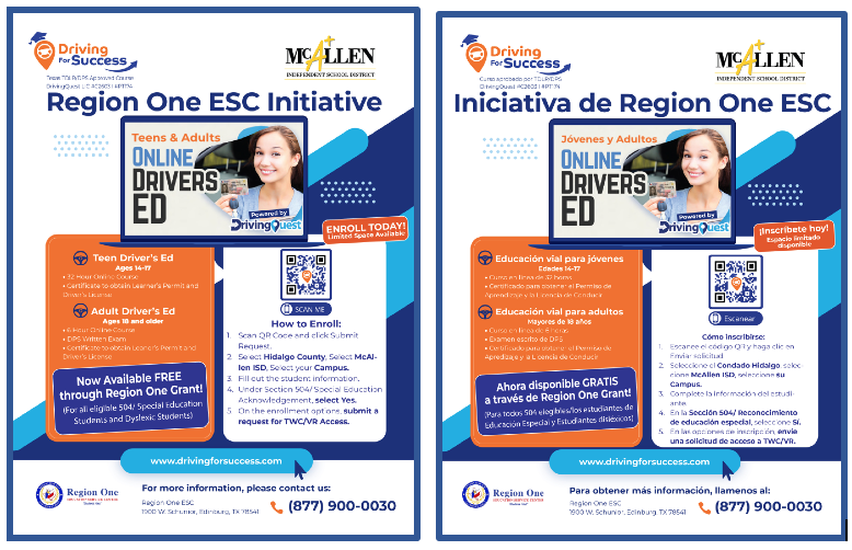 Region One ESC Initiative On line Drivers Ed