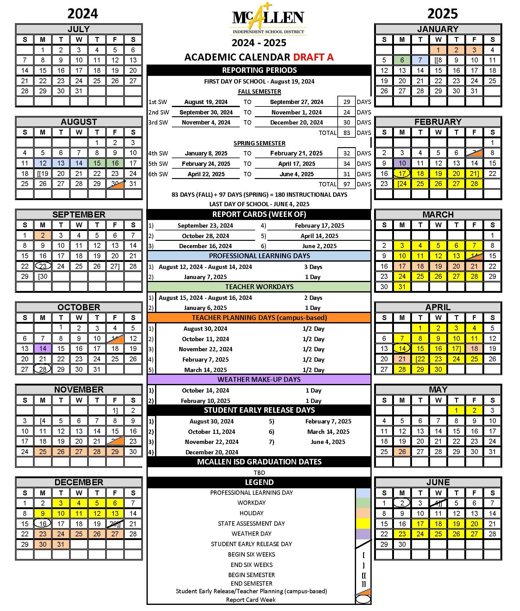 2024-2025 District Calendar Voting | McAllen Independent School District