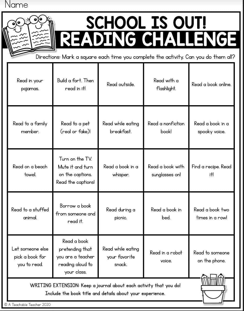 Summer Reading Bingo Challenge