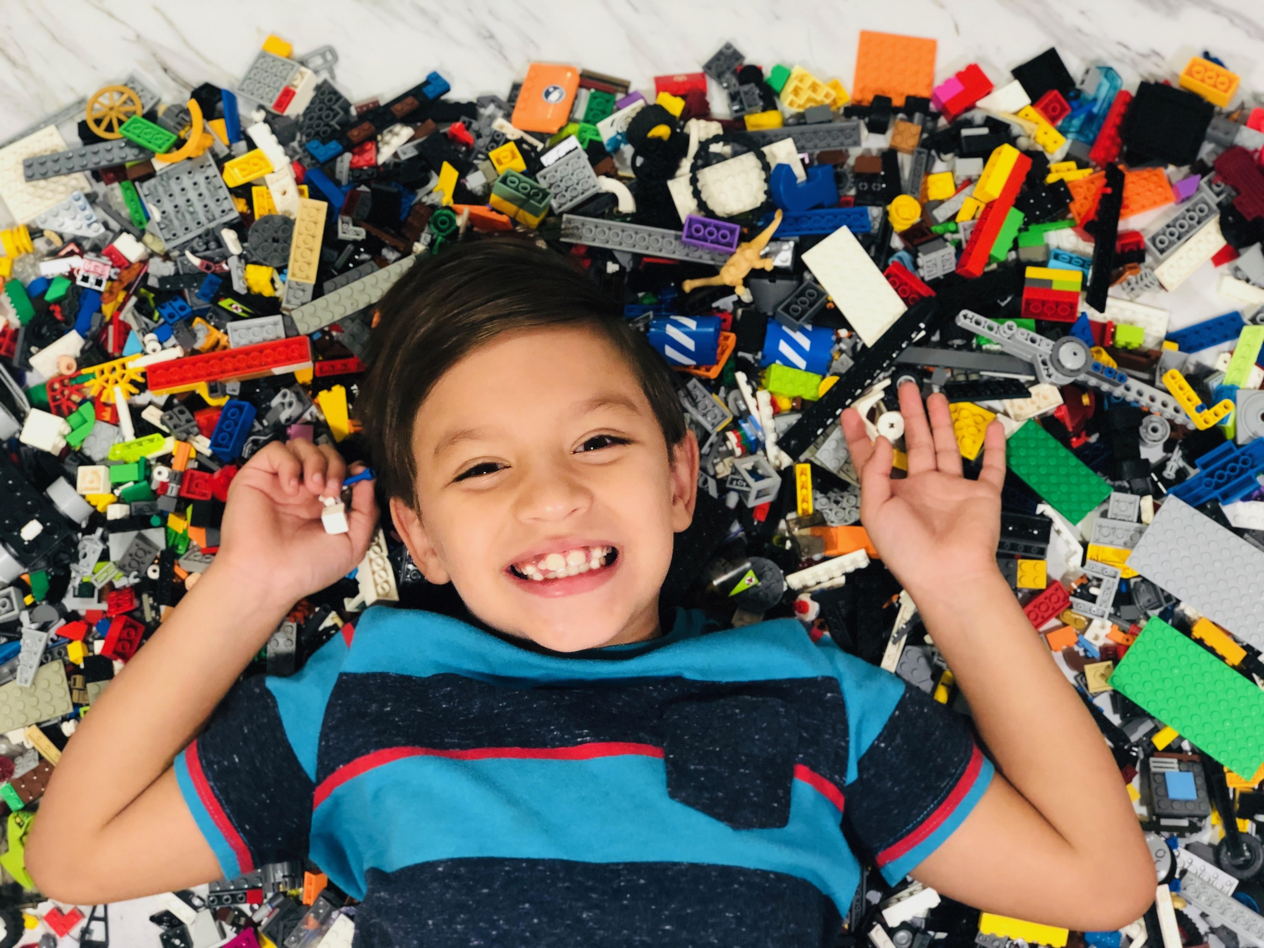 Student with Legos