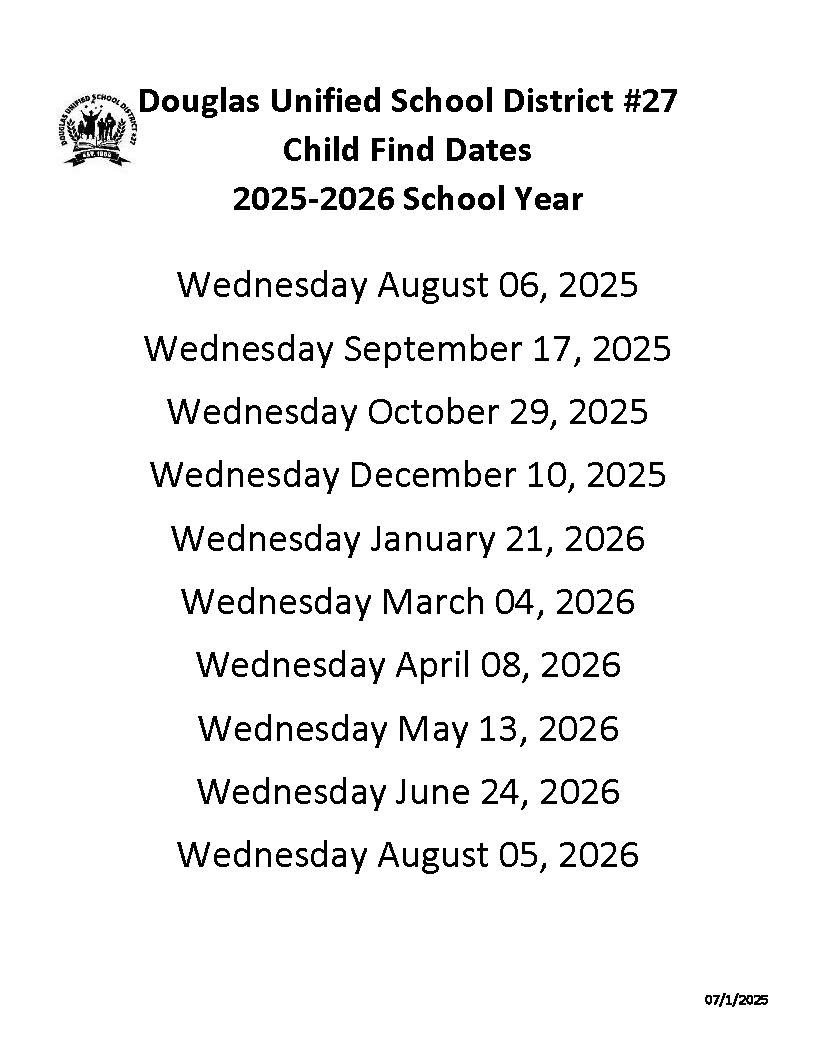 SY 25-26 Child Find Dates