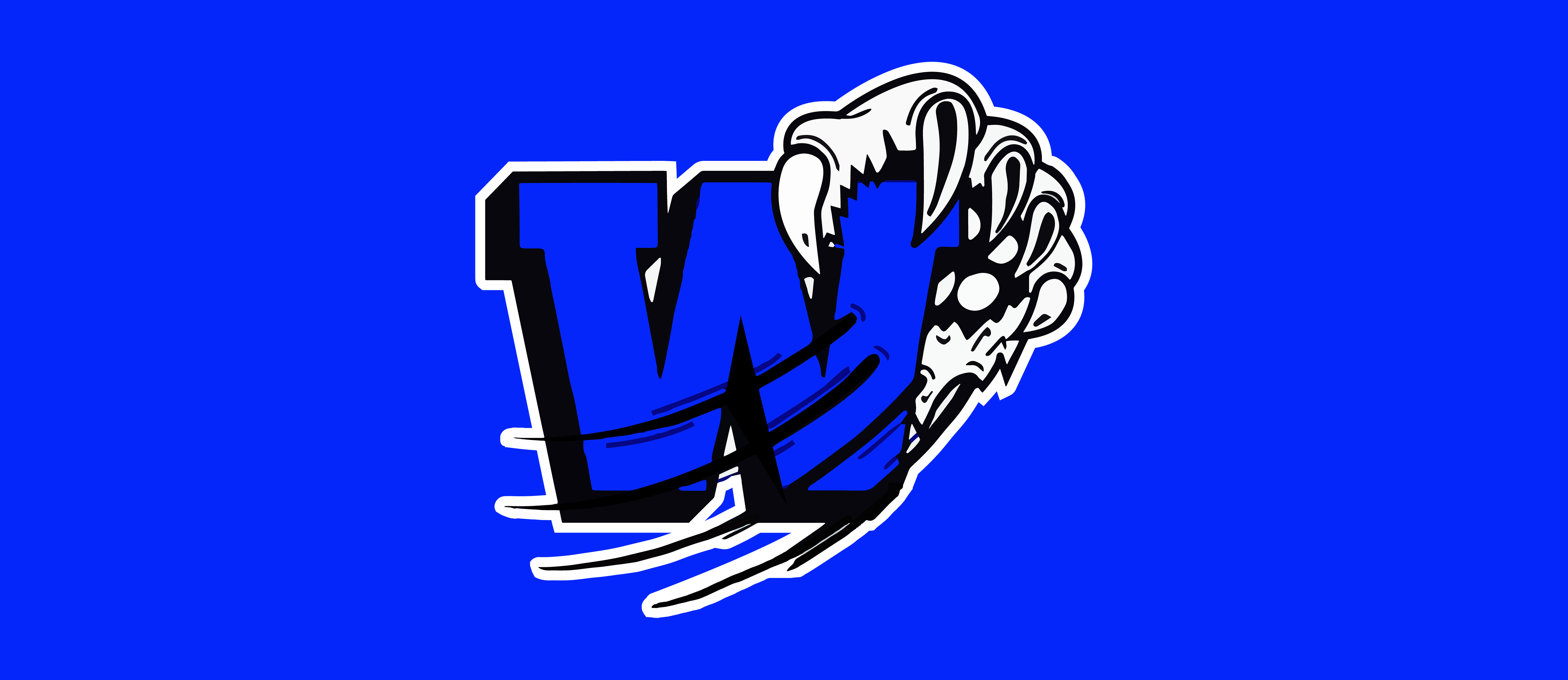 Logo - blue W with wolverine claw shredding corner of letter