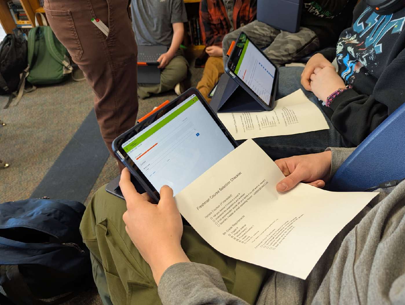 student registering for classes