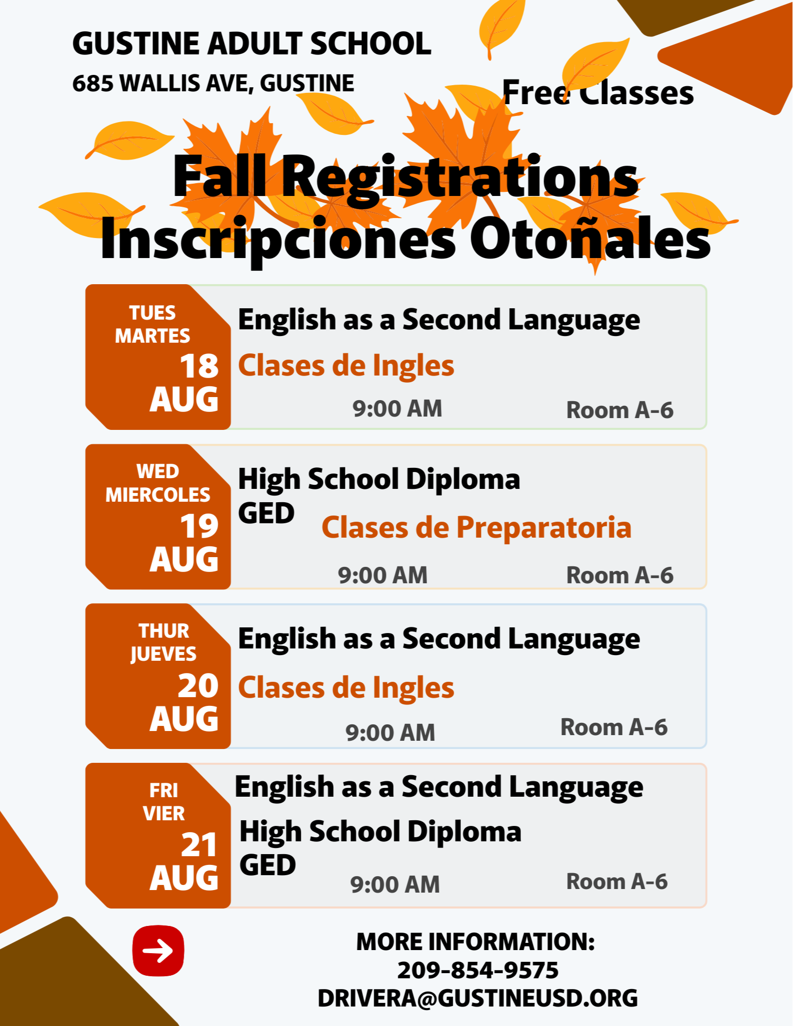 Gustine Adult School Info