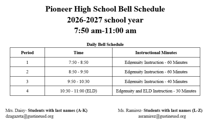 Bell Schedule