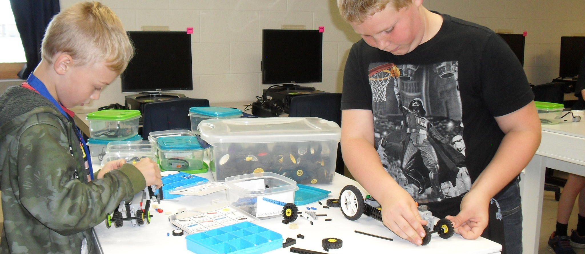 STEM Club students working on Lego projects