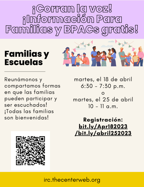 Informacion para familias y BPACs gratis