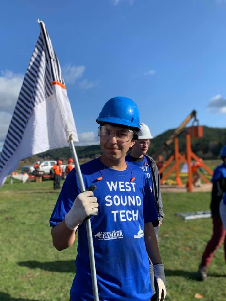 A member of the WS Construction Team at the Pumpkin Chunkin' competition