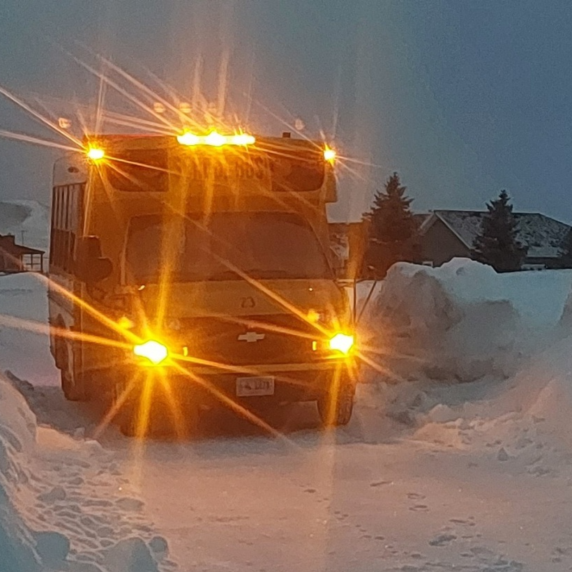 School Bus on Snowy Day