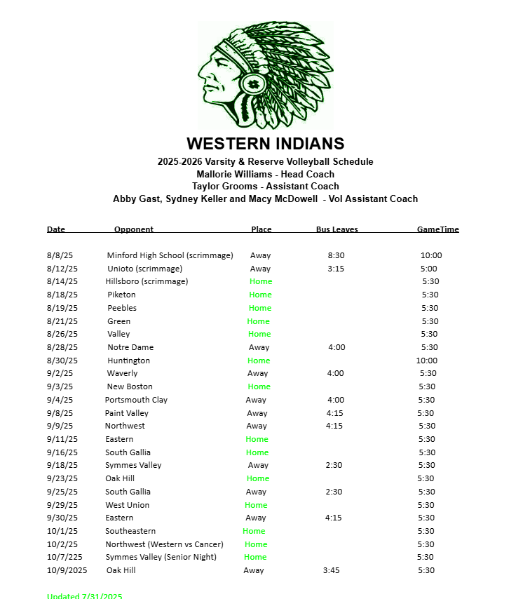 HS Schedule