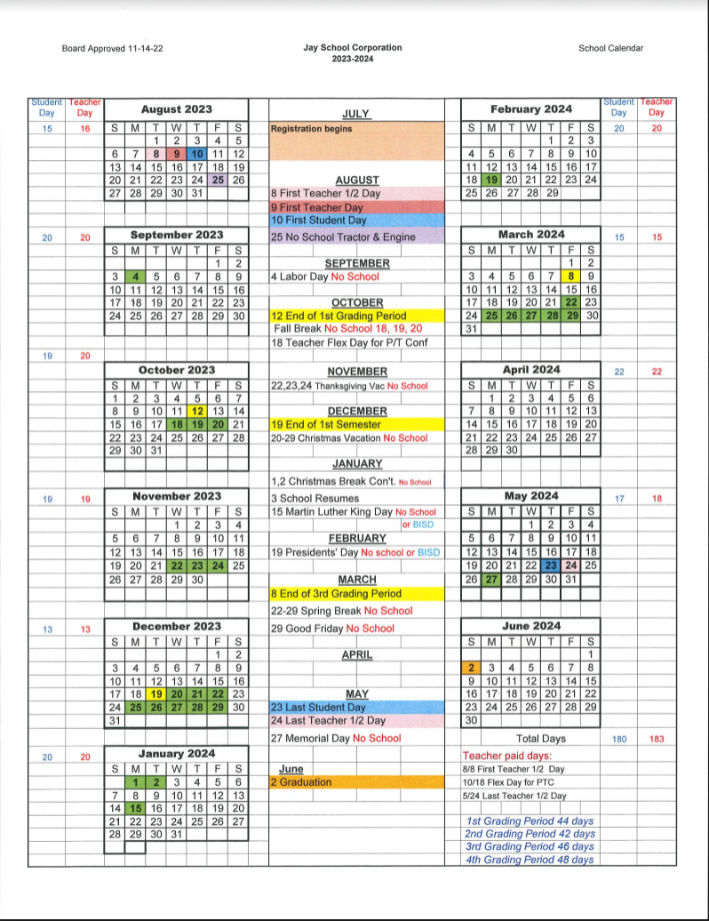 BSD Releases 2023/2024 School Calendar, 41 OFF