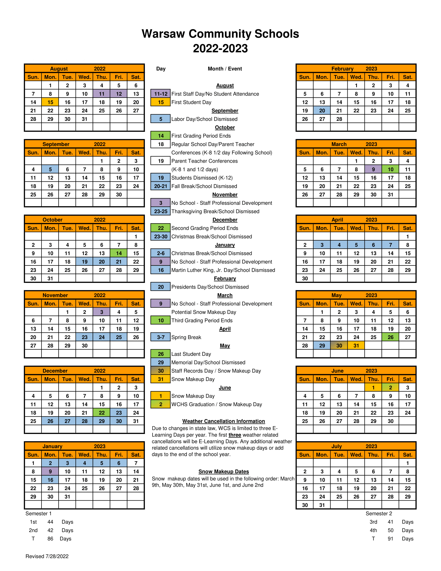 calendar English 22-23