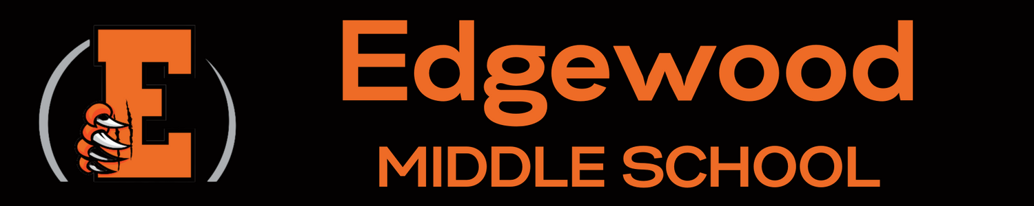 Edgewood Middle School with logo on black background