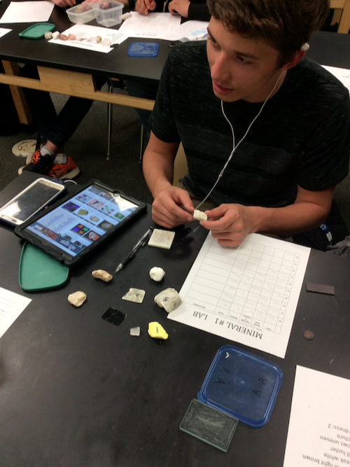 a student is observing and recording differences amongst rock specimens