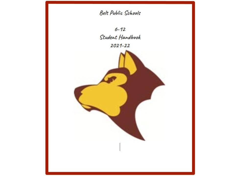 6-12 Belt Public Schools Student Handbook 2021-22