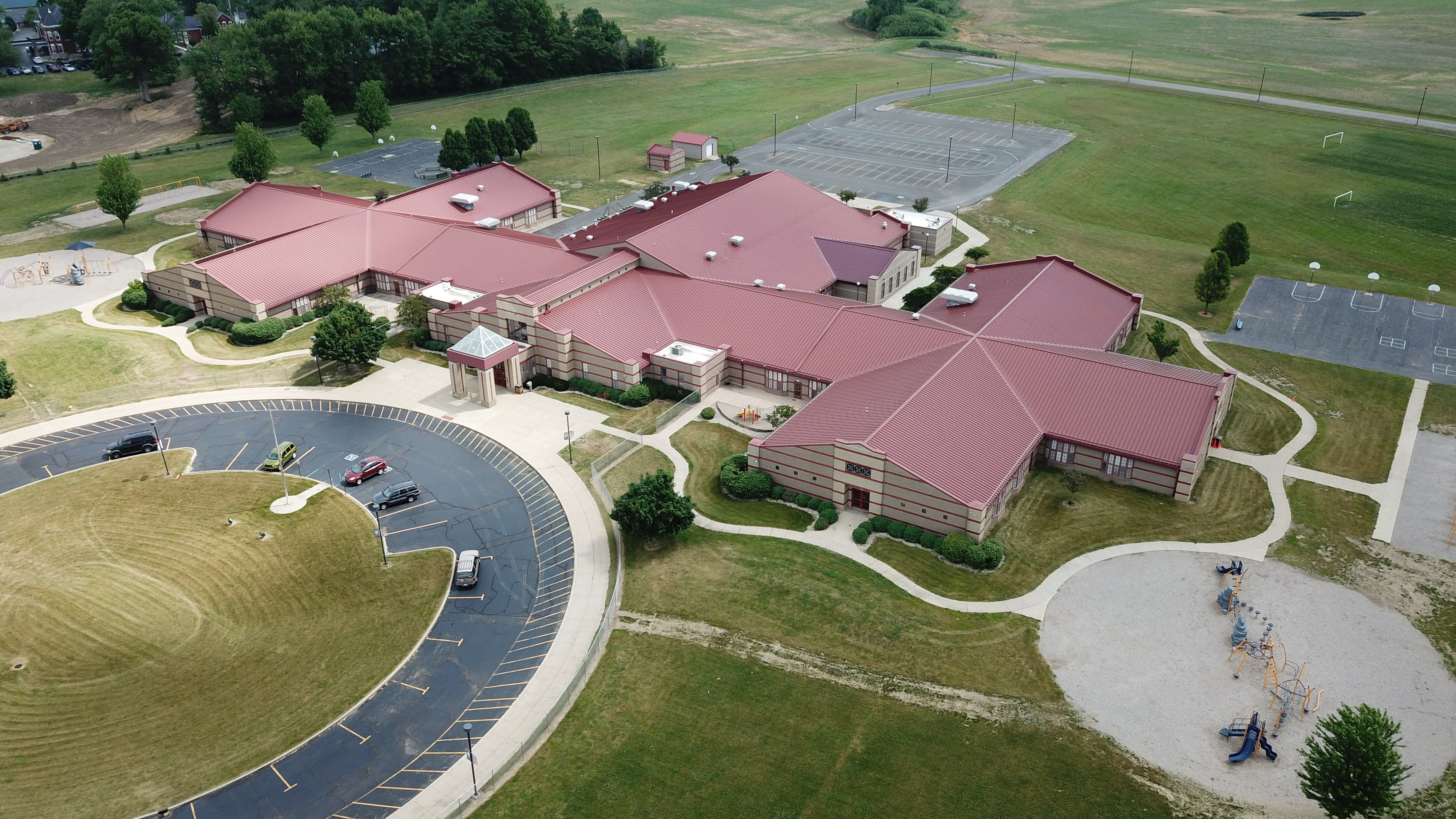 Aerial shot of Eisenhower Elementary School campus