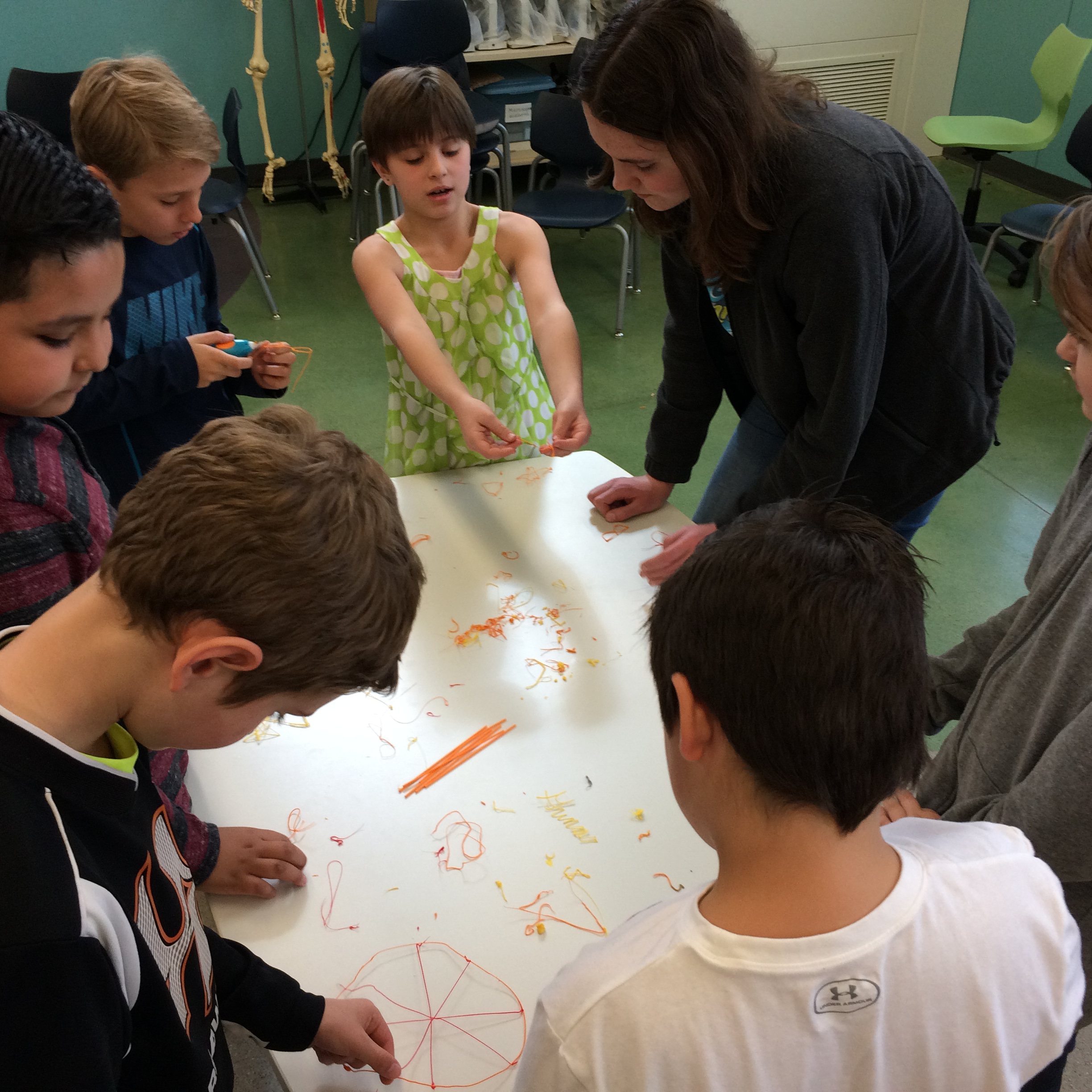 Students doing crafts