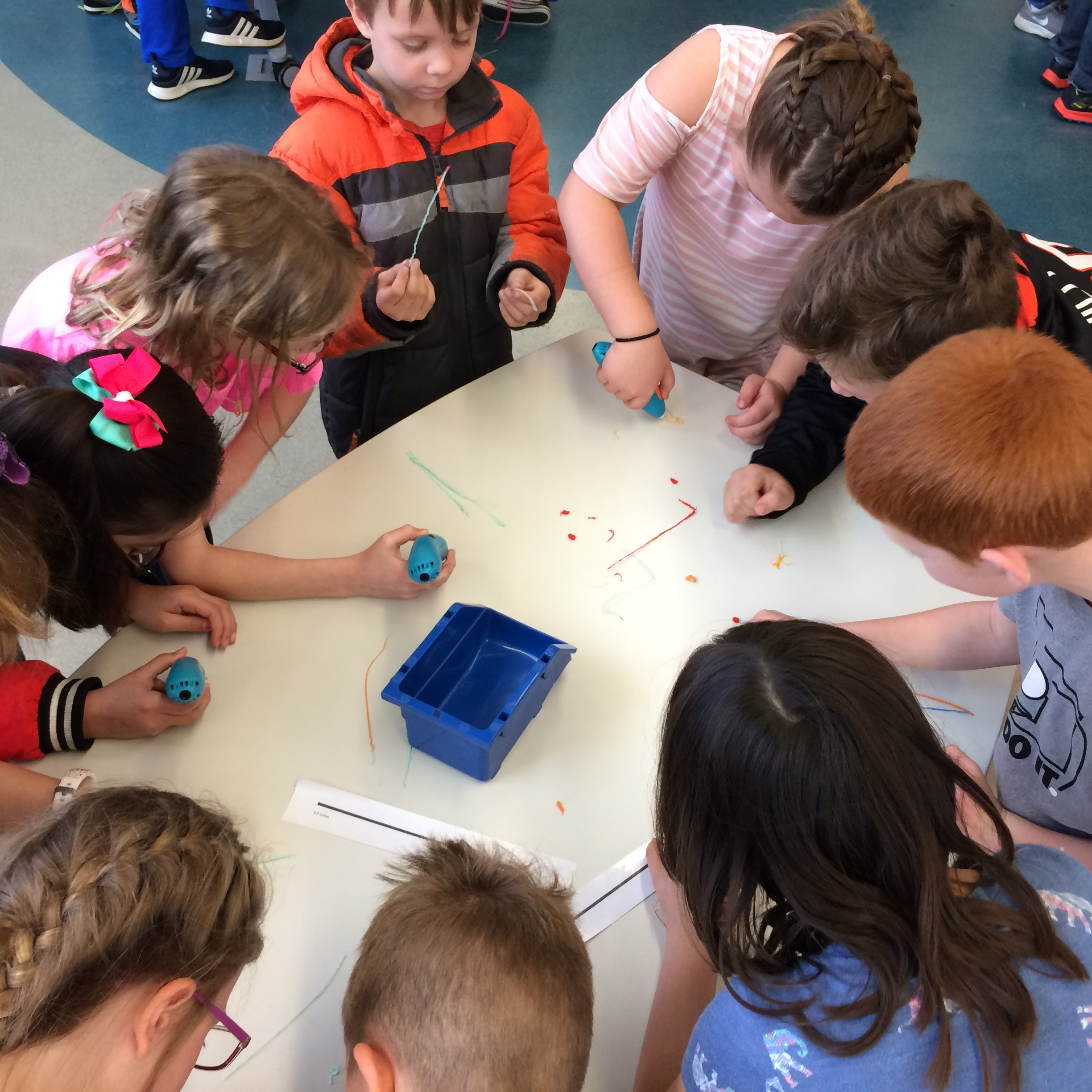 Students doing crafts