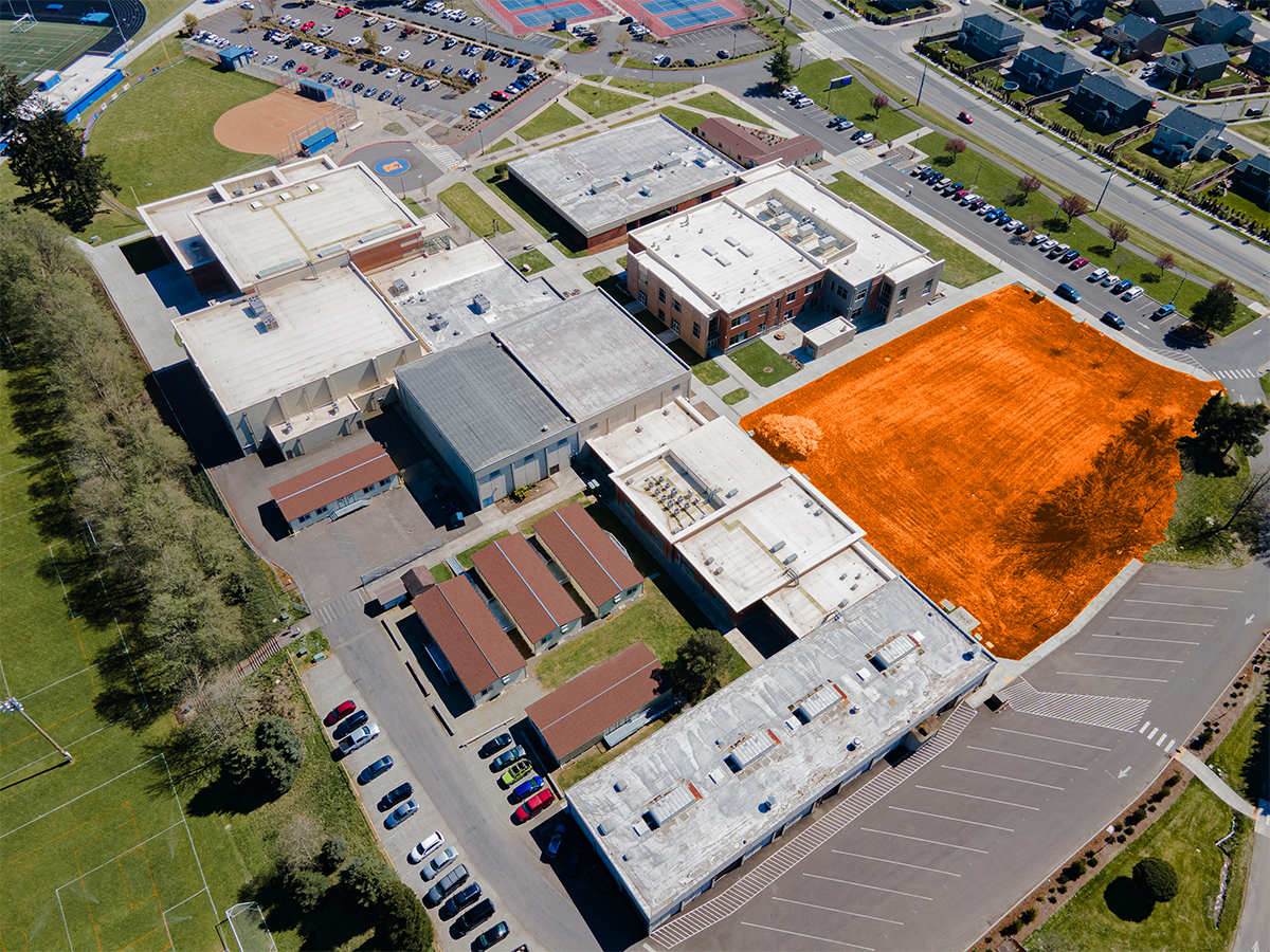 Aerial view of Ridgefield High School