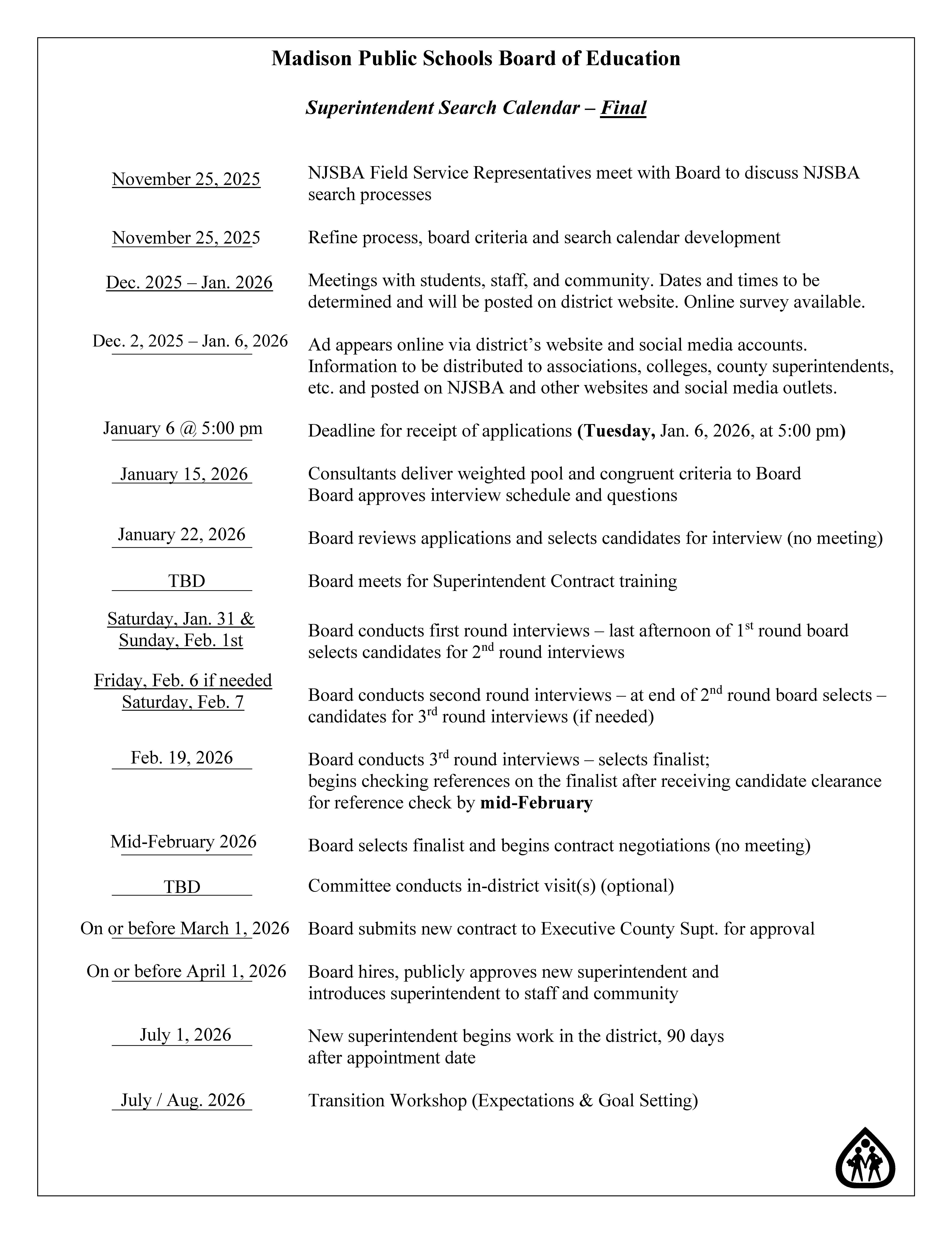 Supe Search Calendar