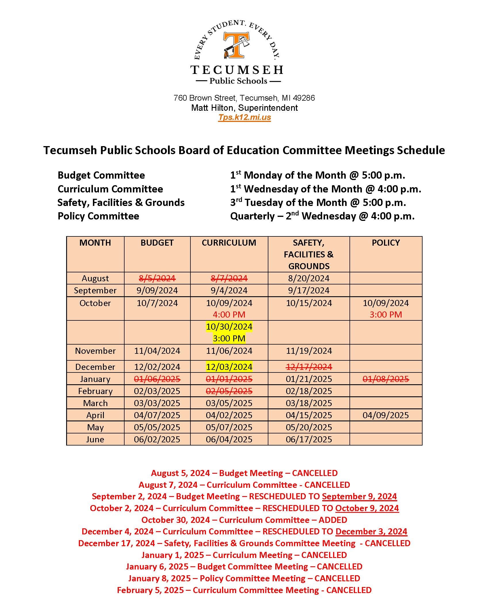 committee meetings