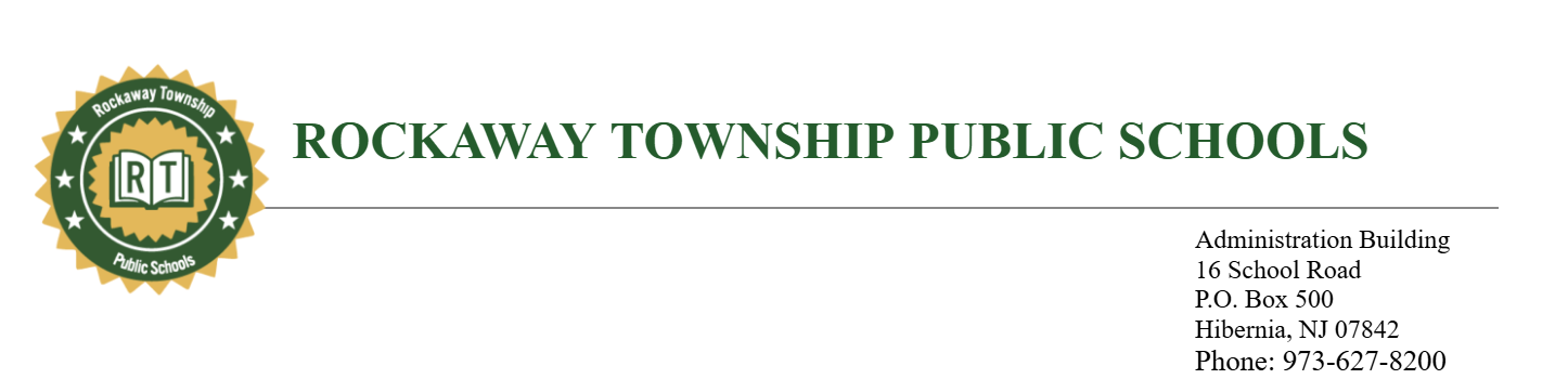Rockaway Township Public Schools Letterhead