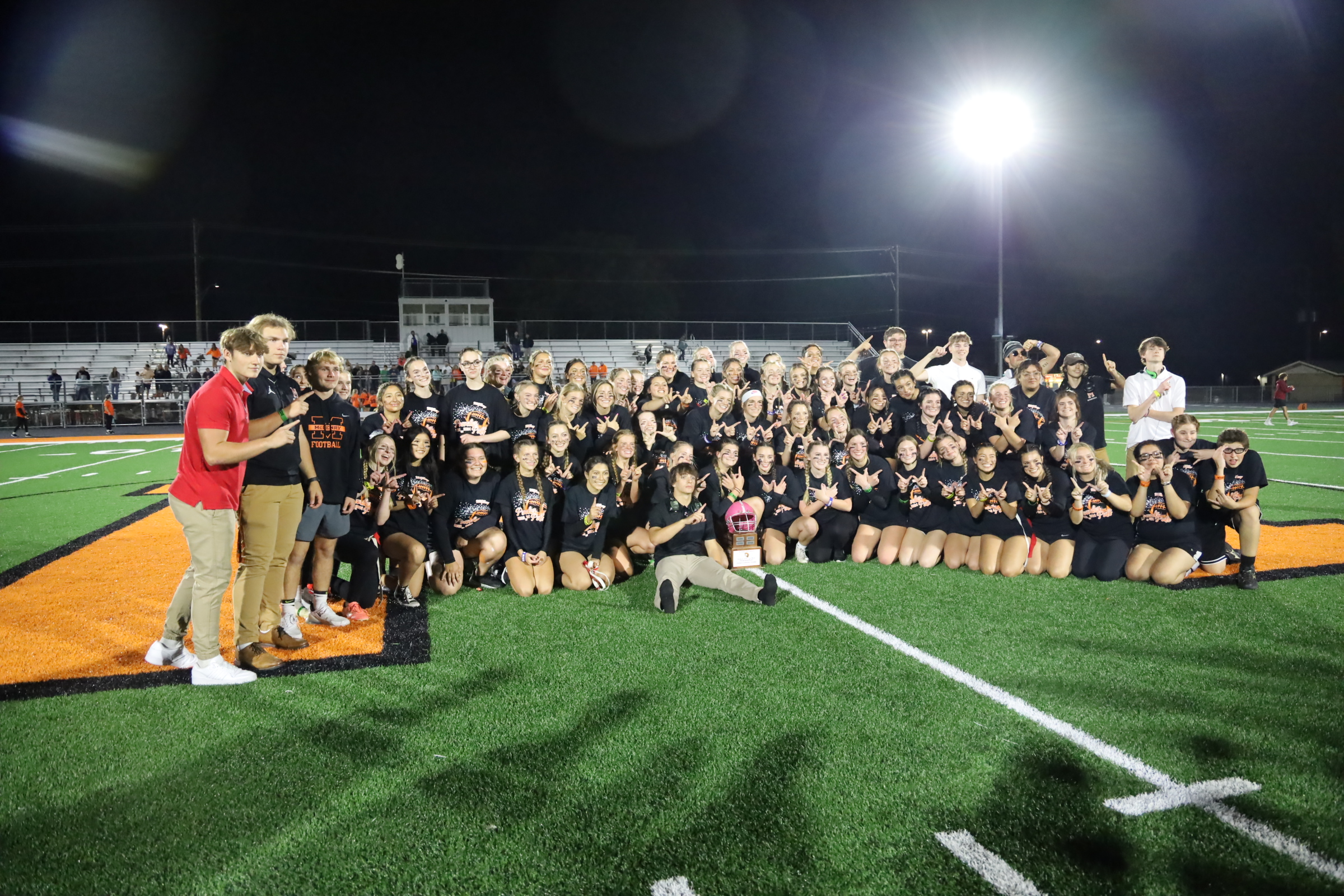 Powder Puff seniors with the trophy